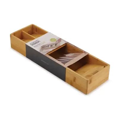 Joseph Joseph DrawerStore Bamboo Cutlery Organizer: In-Drawer Flatware Storage, Multiple Compartments, Light Brown [1.02 Pounds, Bamboo, Spot or Wipe Clean]