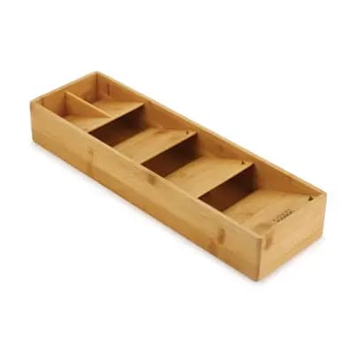 Joseph Joseph DrawerStore Bamboo Cutlery Organizer: In-Drawer Flatware Storage, Multiple Compartments, Light Brown [1.02 Pounds, Bamboo, Spot or Wipe Clean]