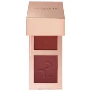 PATRICK TA Mini Major Headlines Double-Take Crème & Powder Blush Duo She Knows Who She Is [.05 OZ Powder .09 OZ/Creme 1.6 G Powder, Patented Biomimetic Pigments, Micronized Pigment