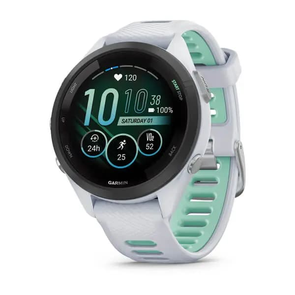Garmin Forerunner® 265 [1.1" (28.1 mm) diameter, 5 ATM, AMOLED (optional always-on mode)]