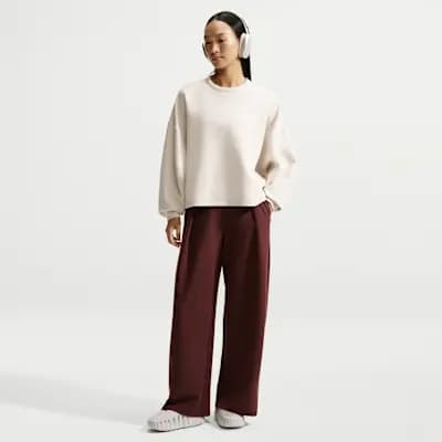 Nike 24.7 ImpossiblySoft Women's Dri-FIT High-Waisted Wide-Leg Pants Mystic Dates/Light Boulder [Mystic Dates/Light Boulder, Side pockets, Signature locker loop on left hip]
