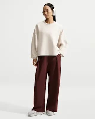 Nike 24.7 ImpossiblySoft Women's Dri-FIT High-Waisted Wide-Leg Pants Mystic Dates/Light Boulder [Mystic Dates/Light Boulder, Side pockets, Signature locker loop on left hip]