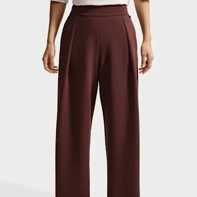 Nike 24.7 ImpossiblySoft Women's Dri-FIT High-Waisted Wide-Leg Pants Mystic Dates/Light Boulder [Mystic Dates/Light Boulder, Side pockets, Signature locker loop on left hip]