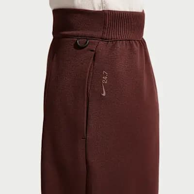 Nike 24.7 ImpossiblySoft Women's Dri-FIT High-Waisted Wide-Leg Pants Mystic Dates/Light Boulder [Mystic Dates/Light Boulder, Side pockets, Signature locker loop on left hip]
