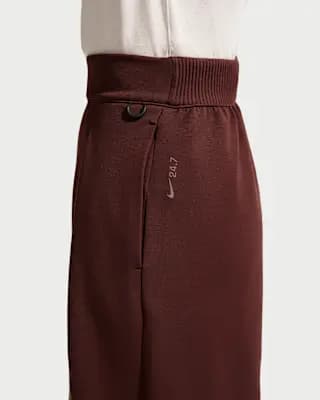 Nike 24.7 ImpossiblySoft Women's Dri-FIT High-Waisted Wide-Leg Pants Mystic Dates/Light Boulder [Mystic Dates/Light Boulder, Side pockets, Signature locker loop on left hip]
