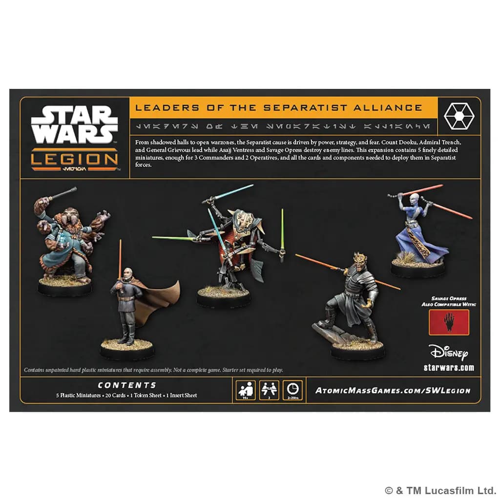 Atomic Mass Games Star Wars: Legion - Leaders of the Separatist Alliance [UPC 841333138479, ages 14+, players 2]
