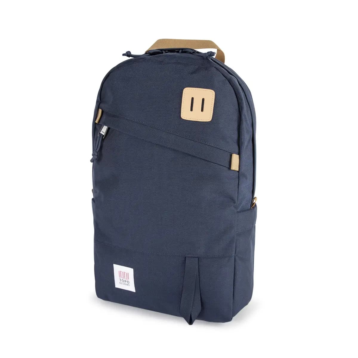 Topo Designs Daypack Classic Navy [Natural leather lash tab, Heavy-duty hardware, Comfortable contoured padded shoulder straps]