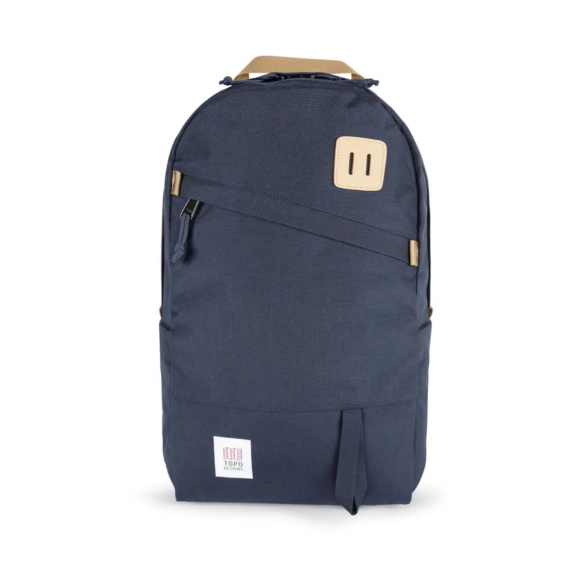 Topo Designs Daypack Classic Navy [Natural leather lash tab, Heavy-duty hardware, Comfortable contoured padded shoulder straps]