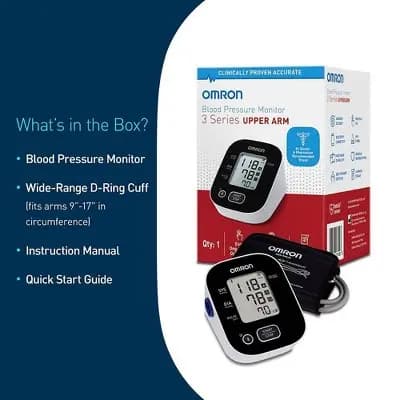 Omron Series 3 Upper Arm Blood Pressure Monitor with Bluetooth: Health Monitor, Electric/Battery Powered [1.37 Pounds, 18 Years and Up, Instruction Manual]