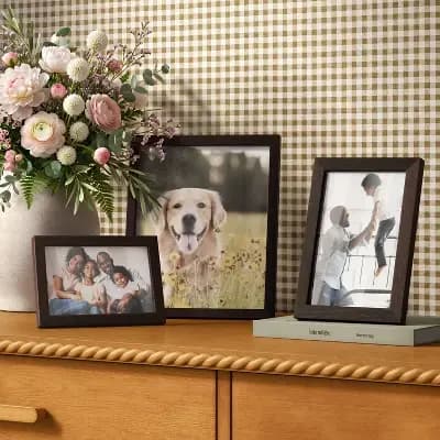 Threshold 4"x6" Wood Gallery Picture Frame Dark Oak - Thresholdâ„¢ [MDF (Medium-Density Fiberboard) (Frame), Brown, .41 Pounds]