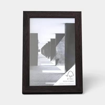 Threshold 4"x6" Wood Gallery Picture Frame Dark Oak - Thresholdâ„¢ [MDF (Medium-Density Fiberboard) (Frame), Brown, .41 Pounds]