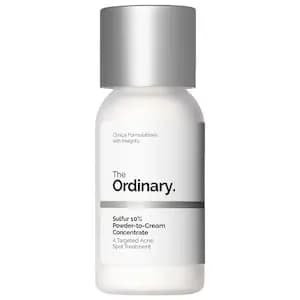 The Ordinary Sulfur 10% Powder-to-Cream Concentrate Acne Spot Treatment 0.176 oz/5 g [Normal, Dry, Combination, and Oily, 0.176 oz/5 g, Highlighted Ingredients]