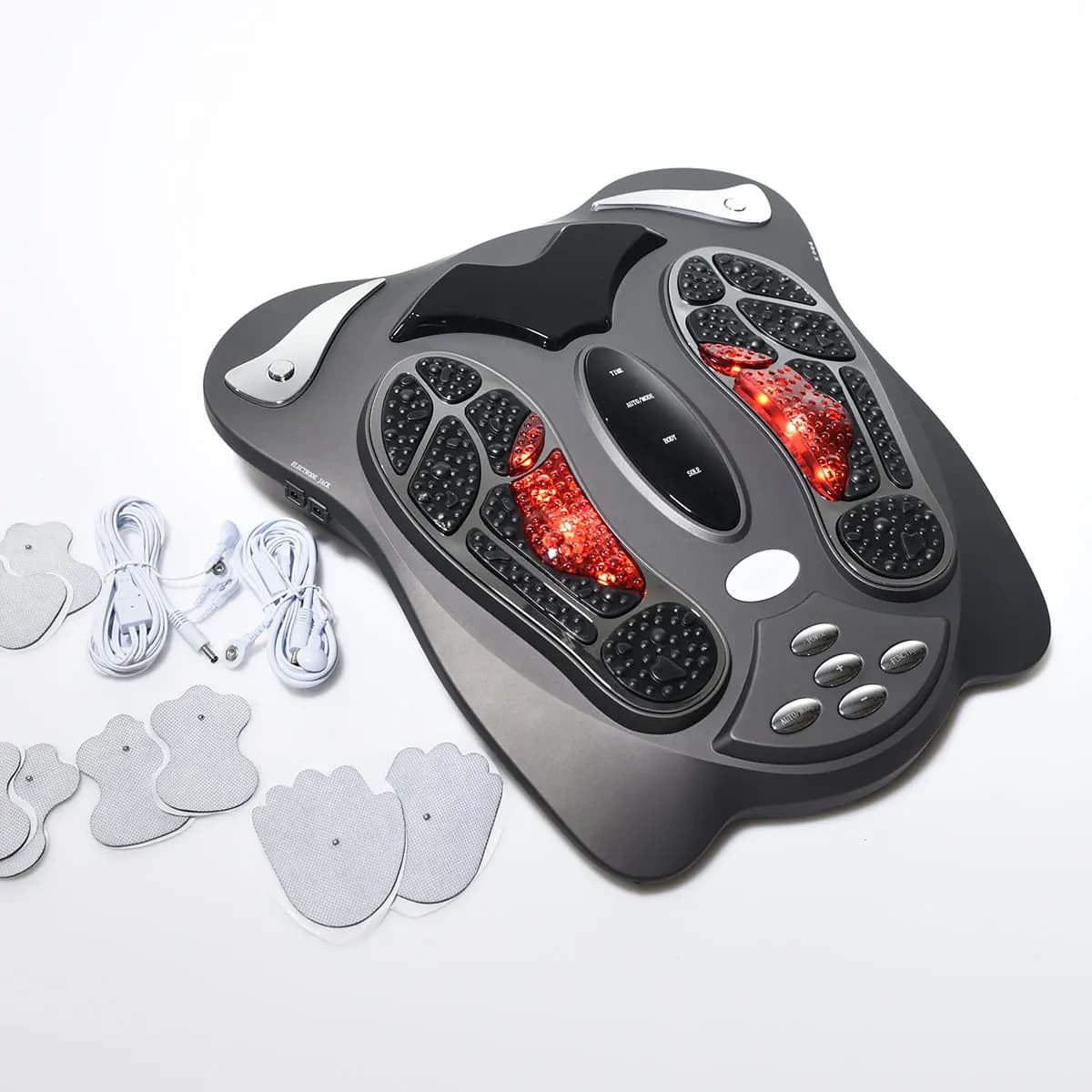 Sharper Image Soothing Pulse Foot Massager with Infrared Heat [16.5" L x 16.9" W x 4.1" H, 6.7 lbs, Adjustable intensity and 25 pulse modes]