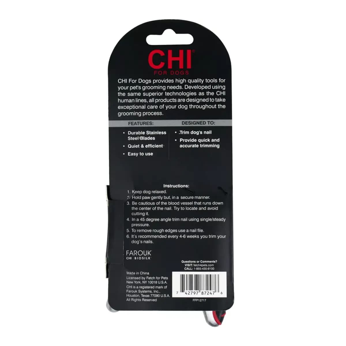 CHI® Guillotine Dog Nail Clipper [Includes One set of guillotine nail clippers for, Intended Pet(s) Dogs, Use Indoor and outdoor use, Product Dimensions 3.000 in x 7.000 in x 1.000