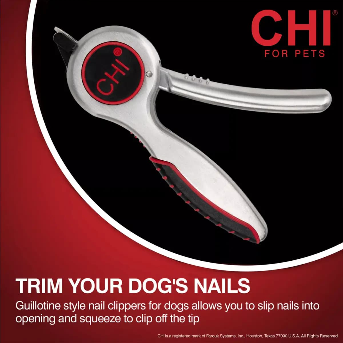 CHI® Guillotine Dog Nail Clipper [Includes One set of guillotine nail clippers for, Intended Pet(s) Dogs, Use Indoor and outdoor use, Product Dimensions 3.000 in x 7.000 in x 1.000