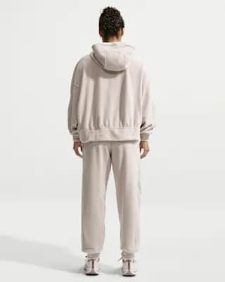 Nike One Women's Therma-FIT Mid-Rise Fleece Joggers Cream II/White [Body: 100% polyester. Pockets: 75% polyester/13% cotton/12% rayon., Machine wash, XXS (00)-XXL (20–22)]