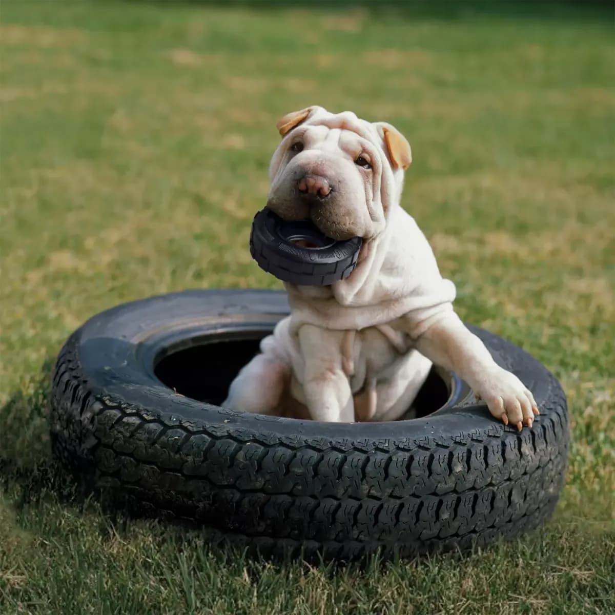 KONG® Tires Heavy-Duty Chew Dog Toy [Description and Overview KONG Tires is a durable tire chew design, Product Brand & Name KONG® Extreme Tires Md/Lg, Intended for Dog, Dimensions