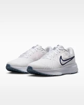 Nike Run Defy Women's Road Running Shoes White/Football Grey/Work Blue/Blue Void [Weight: Approx. 233 g/8.2 oz (Women’s US 8), Heel-to-toe drop: 10 mm, White/Football Grey/Work Blu