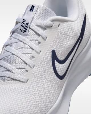 Nike Run Defy Women's Road Running Shoes White/Football Grey/Work Blue/Blue Void [Weight: Approx. 233 g/8.2 oz (Women’s US 8), Heel-to-toe drop: 10 mm, White/Football Grey/Work Blu