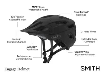 Smith Engage Mips Bike Helmet Matte Chalk [Mountain Biking, Mountain Bike, In-mold]