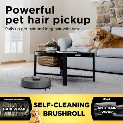 Shark Matrix Self Empty Cordless Robot Vacuum for Carpets & Hardfloors RV2310AE 5.5" Cleaning Path Black [35.3 Watts, 5.5 Feet, 5.5 Inches]