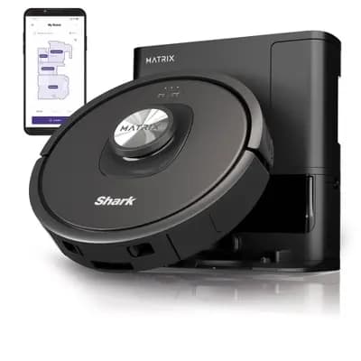 Shark Matrix Self Empty Cordless Robot Vacuum for Carpets & Hardfloors RV2310AE 5.5" Cleaning Path Black [35.3 Watts, 5.5 Feet, 5.5 Inches]