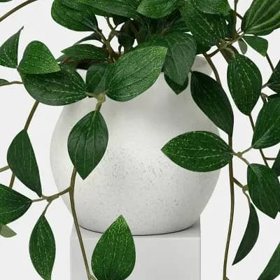Threshold 8.5" Artificial Dark Trailing Leaf Plant - Thresholdâ„¢ [Polyester, Ceramic, 4.25 Inches (H) x 4 Inches (W)]