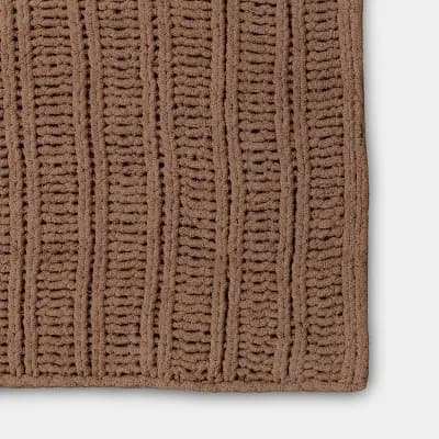 Threshold Chunky Chenille Rib Knit Throw Brown - Thresholdâ„¢ [100% Recycled Polyester, Midweight Fabric, Chenille]