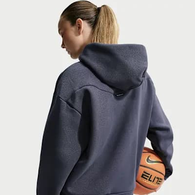 Nike Standard Issue Women's Brushed Pullover Basketball Hoodie Gridiron/Pale Ivory [Gridiron/Pale Ivory, Kangaroo pocket, Locker loop]