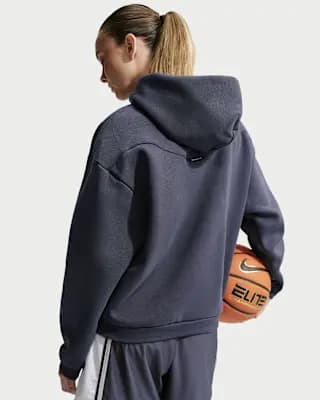 Nike Standard Issue Women's Brushed Pullover Basketball Hoodie Gridiron/Pale Ivory [Gridiron/Pale Ivory, Kangaroo pocket, Locker loop]