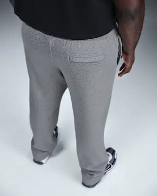 Nike Club Men's Open-Hem Fleece Pants Dark Grey Heather/Light Smoke Grey/White [Body: 80-81% cotton/19-20% polyester, Machine wash, XXS-4XL Tall]