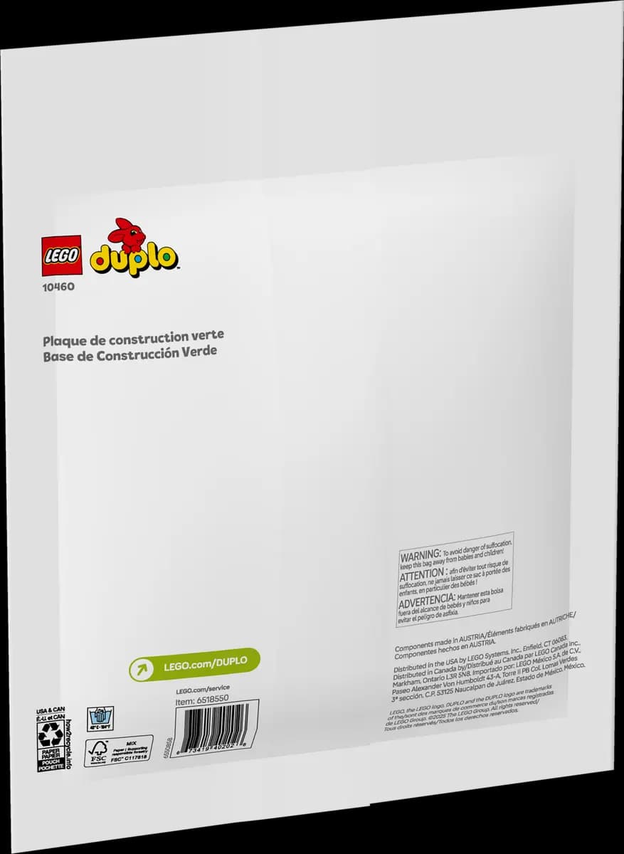LEGO Green Building Plate 10460 [1 pieces, ages 1½+, DUPLO®]