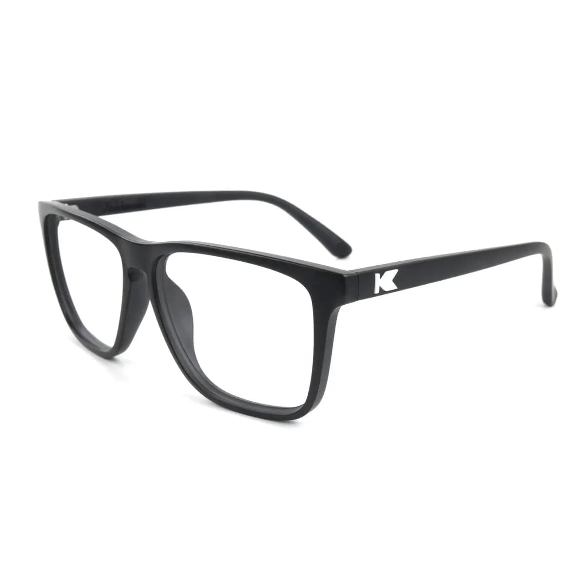 Knockaround Matte Black Fast Lanes Rx [Matte black frames, White K logos, Single vision or progressive]