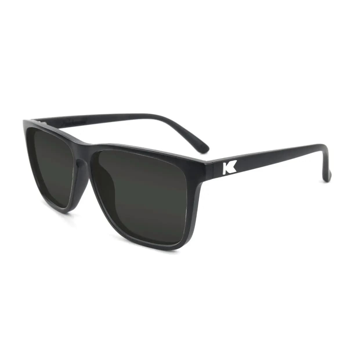 Knockaround Matte Black Fast Lanes Rx [Matte black frames, White K logos, Single vision or progressive]
