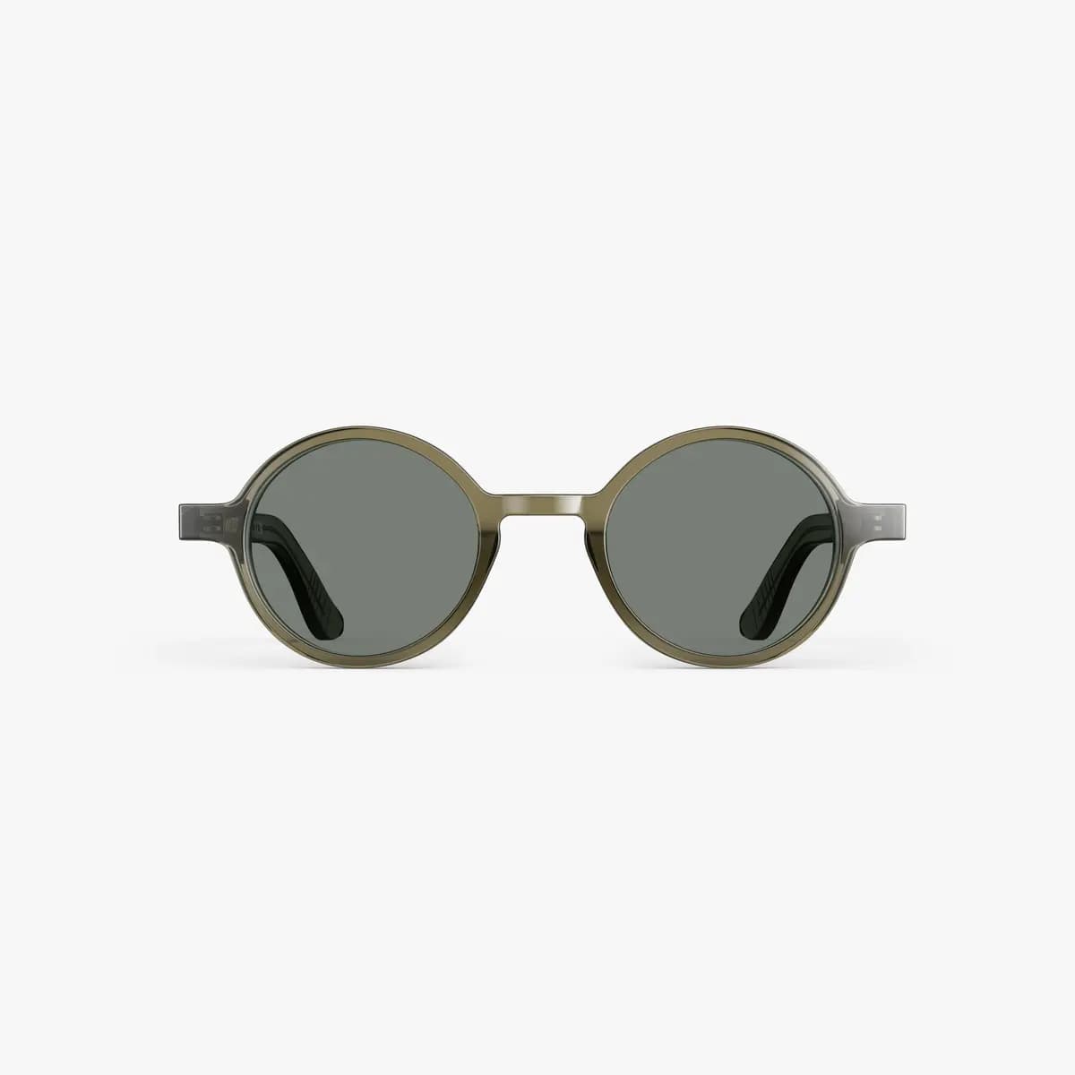 Monos Cairn Sunglasses Crystal Sencha / Grey Green Lens [Premium Mazzucchelli cellulose acetate frames, Small, Lens colour]