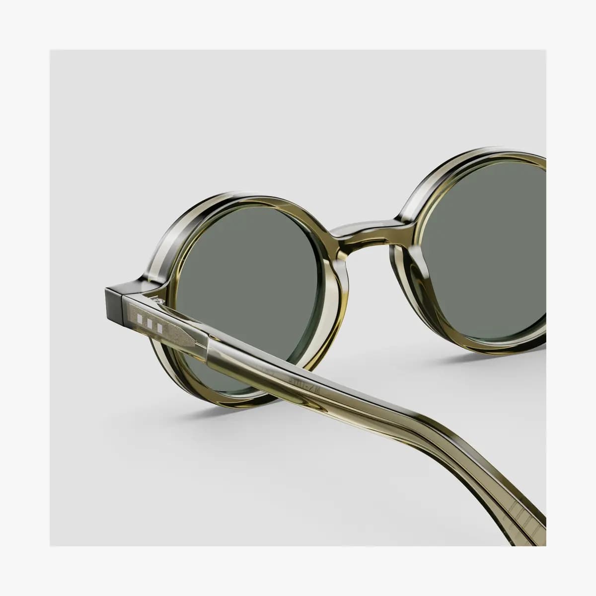 Monos Cairn Sunglasses Crystal Sencha / Grey Green Lens [Premium Mazzucchelli cellulose acetate frames, Small, Lens colour]