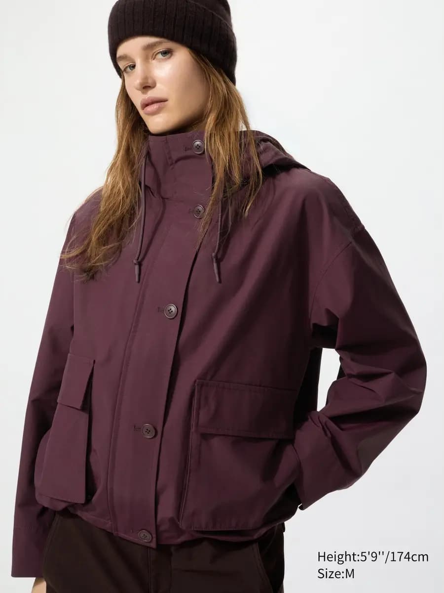 Uniqlo Cotton Blend Utility Parka Wine [Imported, Hand wash cold, Do not dry clean, Regular length.]