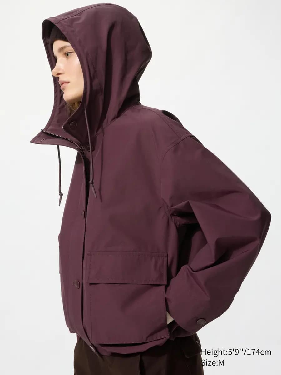Uniqlo Cotton Blend Utility Parka Wine [Imported, Hand wash cold, Do not dry clean, Regular length.]