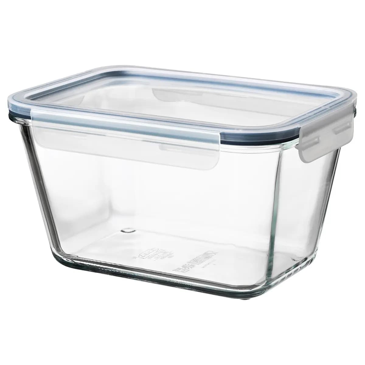 IKEA 365+ food container with lid, rectangular glass/plastic, 61 oz [Length 8 ", Width 6 ", Height 5 ", Volume 61 oz]