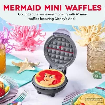 Dash Disney Ariel Mini Waffle Maker Purple [350 Watts, Ceramic, 1.49 Pounds]