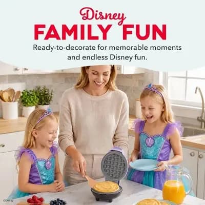 Dash Disney Ariel Mini Waffle Maker Purple [350 Watts, Ceramic, 1.49 Pounds]