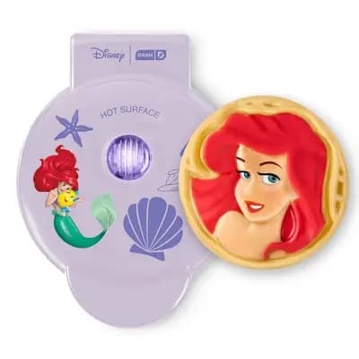 Dash Disney Ariel Mini Waffle Maker Purple [350 Watts, Ceramic, 1.49 Pounds]