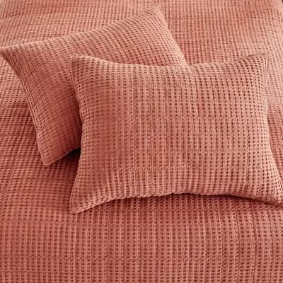 Levtex Home Mills Waffle Adobe Standard Sham - Levtex Home [100% Cotton, No Fill, Not Applicable]