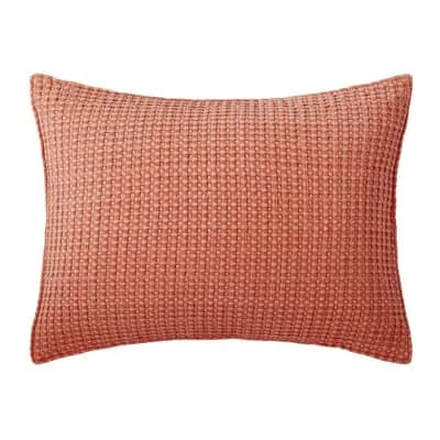 Levtex Home Mills Waffle Adobe Standard Sham - Levtex Home [100% Cotton, No Fill, Not Applicable]