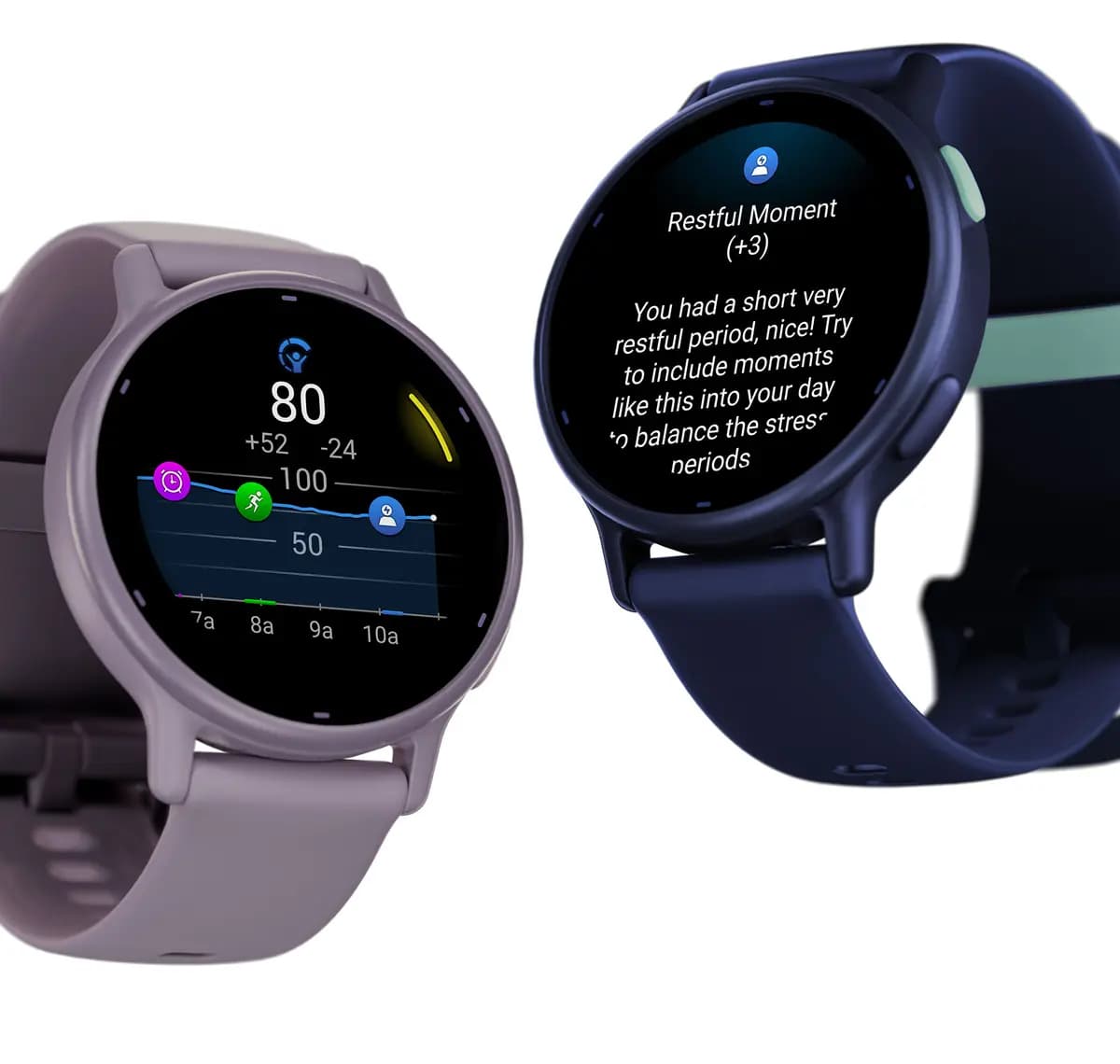 Garmin vívoactive 5 Metallic Navy Aluminum Bezel with Navy Case and Silicone Band [AMOLED (optional always-on mode), Up to 11 days (5 days display always-on), Swim, 5 ATM]