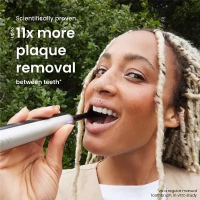 quip Rev Oscillating Rechargeable Electric Toothbrush with Timer Replaceable Head Multiple Modes and Travel Case - Black/Silver [3 Years and Up, Compact, Round, Nylon]