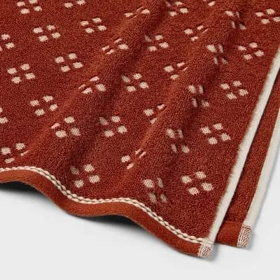 Threshold Diamond Harvest Bath Towel Warm Brown - Thresholdâ„¢ [100% Cotton, Midweight (450-550 GSM), HOHENSTEIN HTTI]