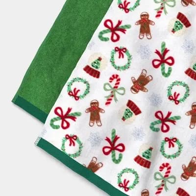 Wondershop 2pk Snowglobe Christmas Hand Towel Set Green - Wondershopâ„¢ [100% Cotton, Lightweight (300-450 GSM), OEKO-TEX MADE IN GREEN]