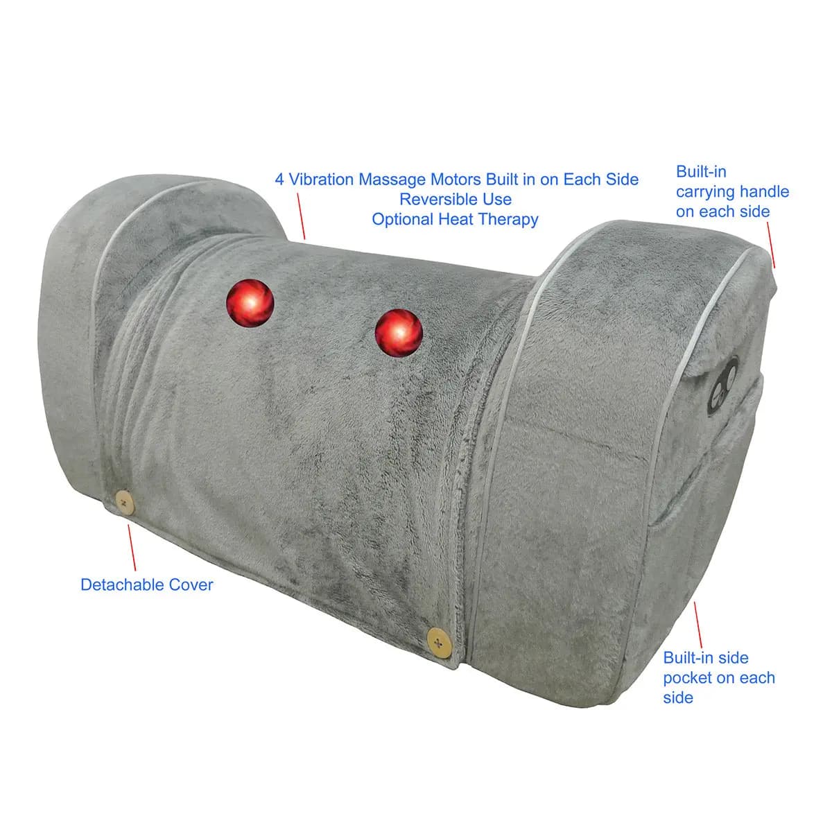 Sharper Image Warming Leg Rest Massager [24" L x 12" W x 12" H, 4 lbs, Heat therapy option (up to 140°F)]