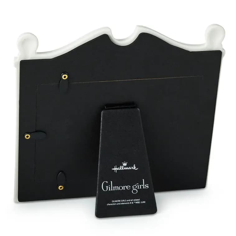 Gilmore Girls Stars Hollow Town Sign Shaped Picture Frame, 4x6 [Message My heart is home in Stars Hollow., Dimensions 7.65'' W x 7'' H x 0.5'' D, Material Ceramic and glass., Count